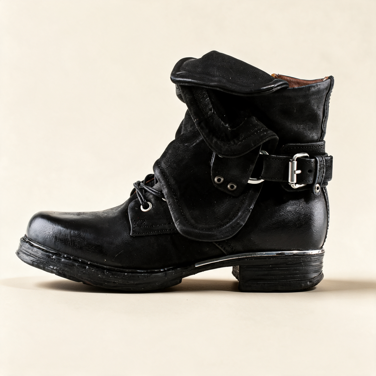 A.S.98 SIMON Black ankle boots, outer side profile 