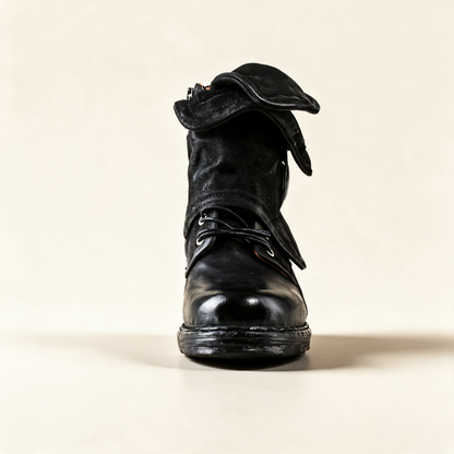 A.S.98 SIMON Black ankle boots, front view 