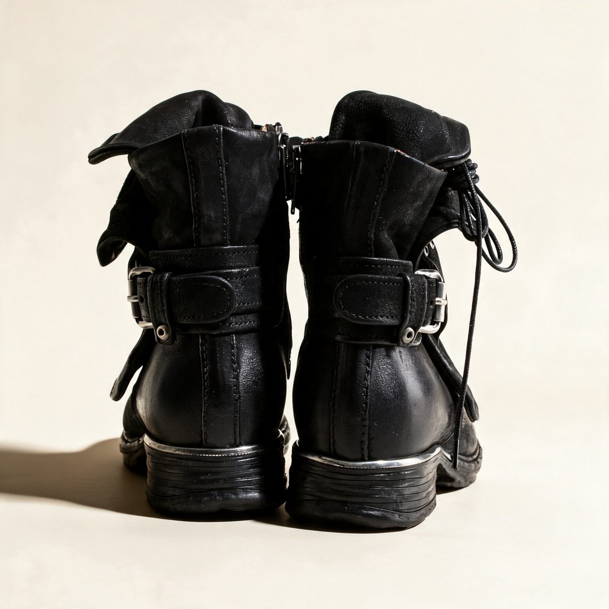 A.S.98 SIMON Black ankle boots, rear pair view 
