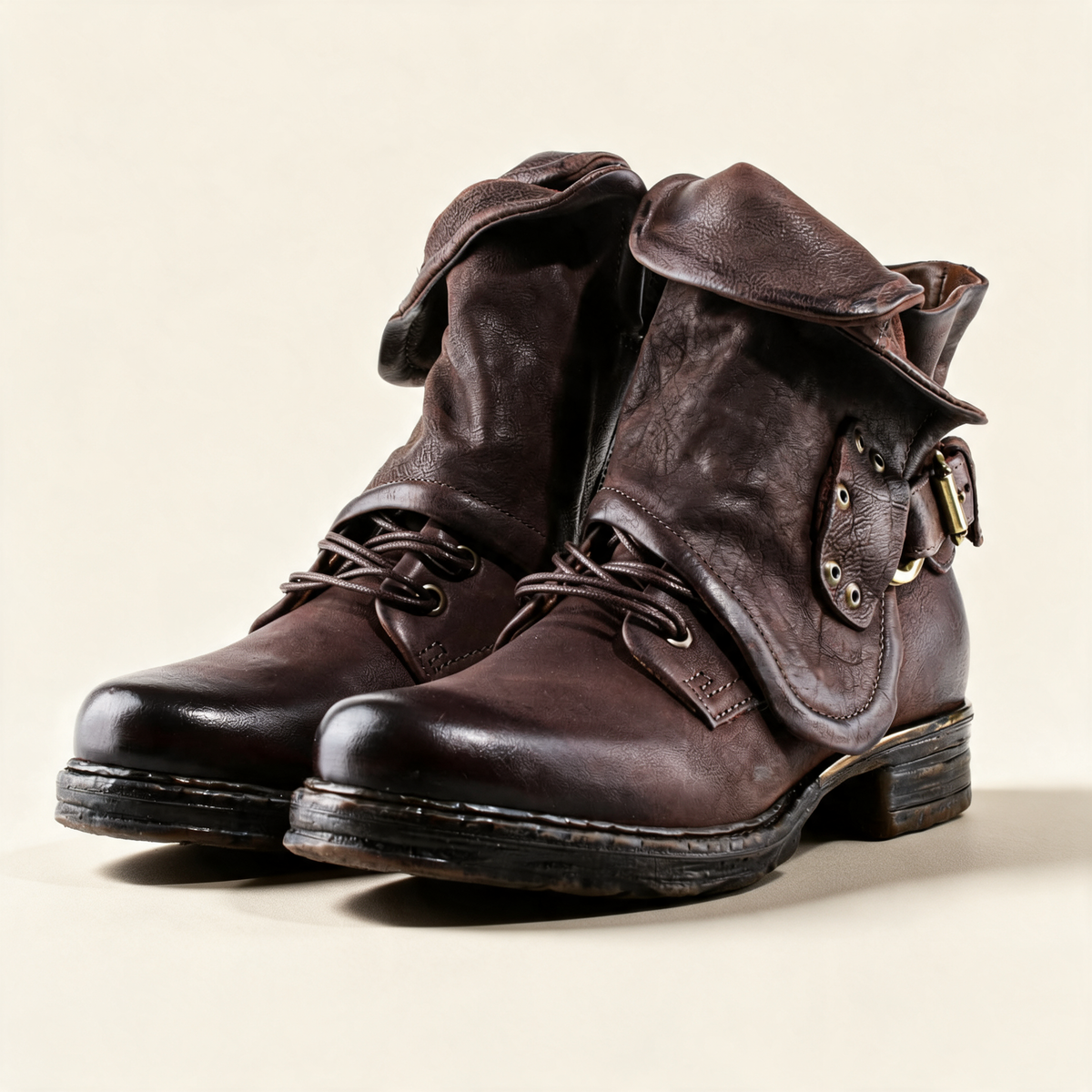 A.S.98 SIMON Chocolate ankle boots, pair three-quarter view 