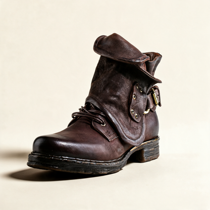A.S.98 SIMON Chocolate ankle boots, single three-quarter view 
