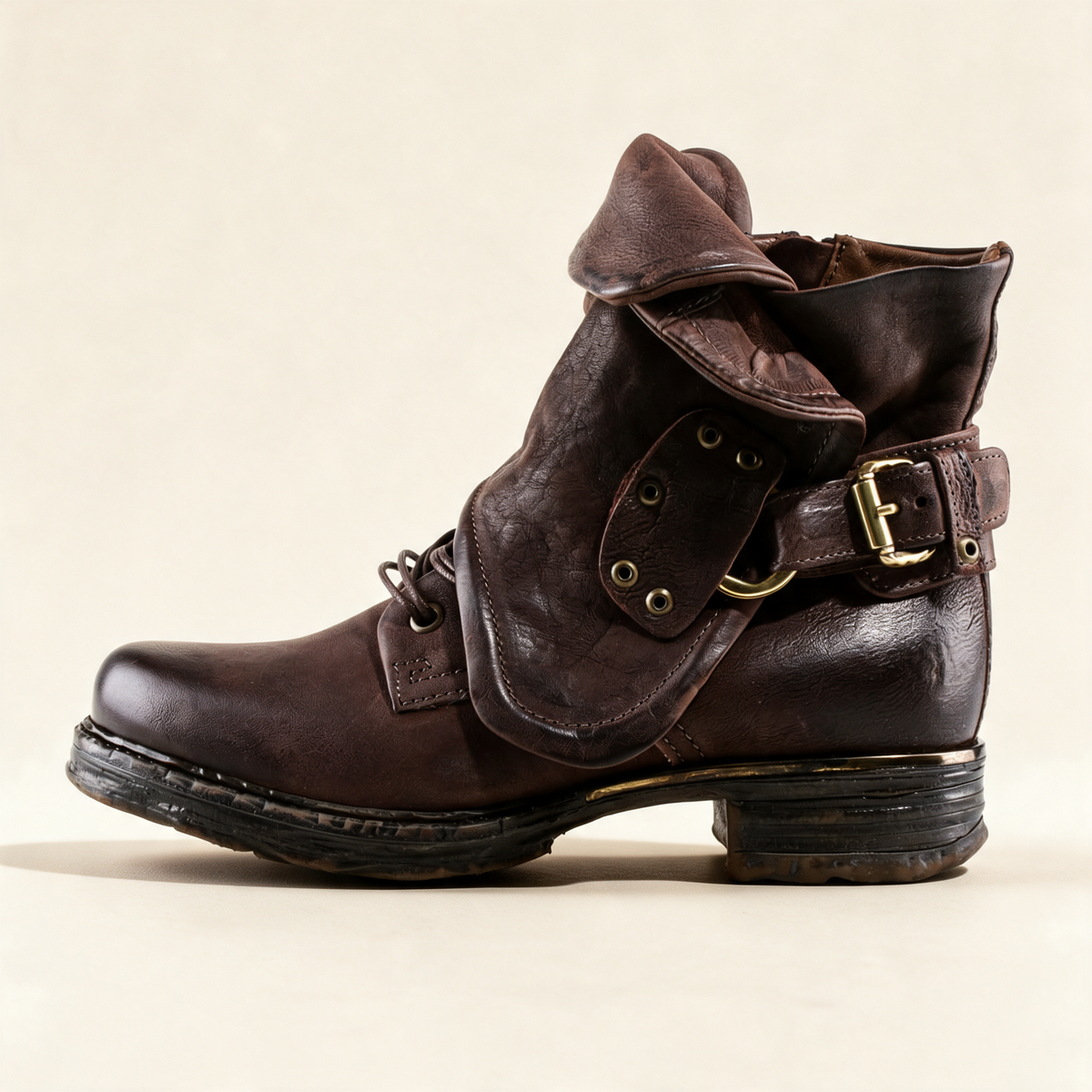 A.S.98 SIMON Chocolate ankle boots, outer side profile 