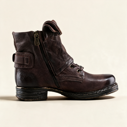 A.S.98 SIMON Chocolate ankle boots, inner side with zipper 