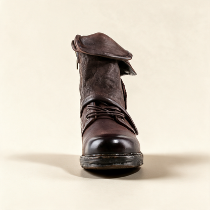 A.S.98 SIMON Chocolate ankle boots, front view 