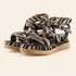 A.S.98 STRUTTURA Safari Zebra Italian leather platform sandal, pair three-quarter view 