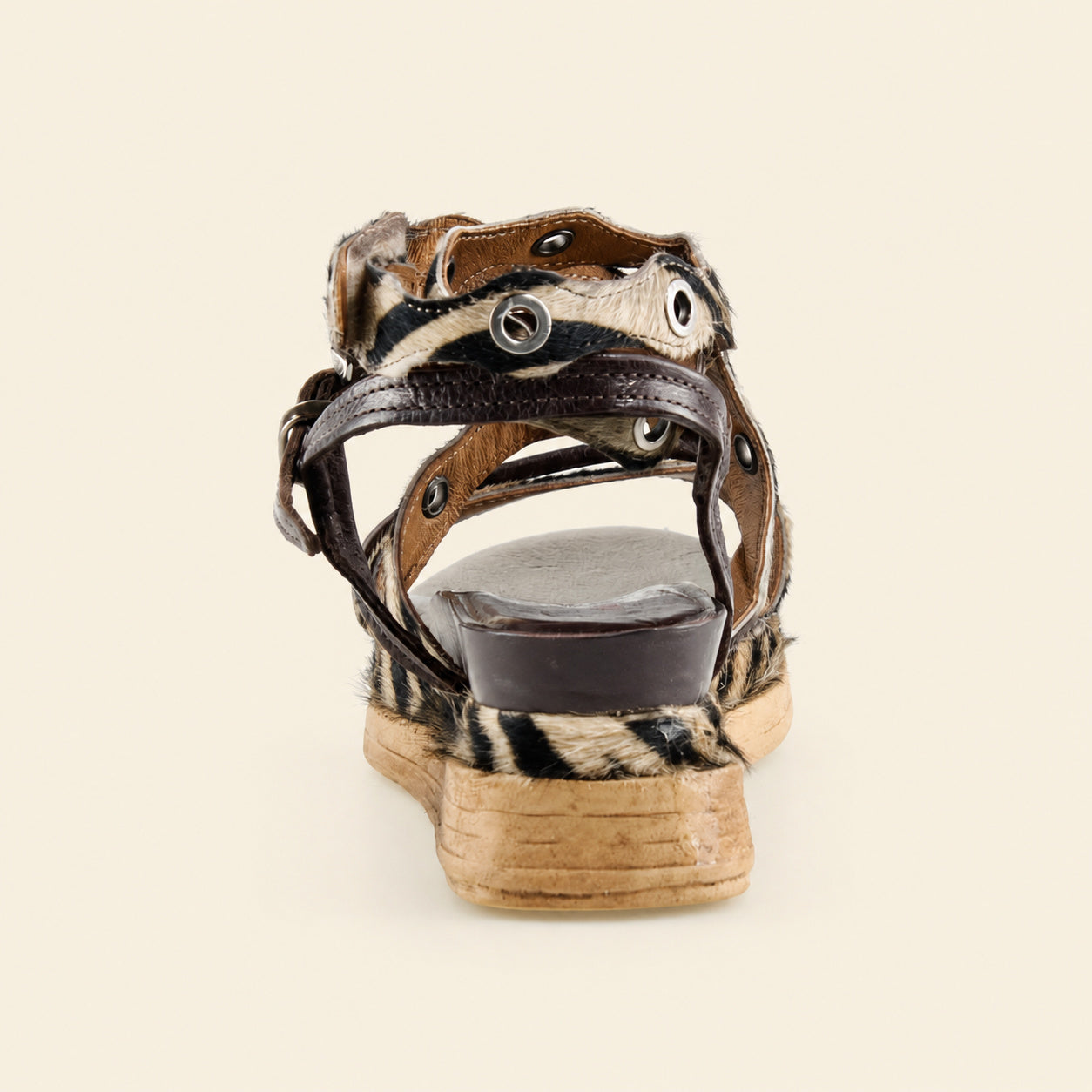 A.S.98 STRUTTURA Safari Zebra Italian leather platform sandal, alternate side view 