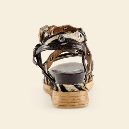 A.S.98 STRUTTURA Safari Zebra Italian leather platform sandal, alternate side view 