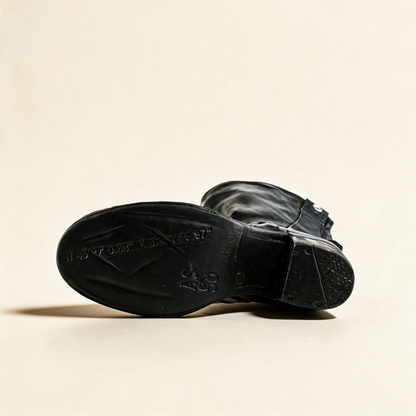 A.S.98 RAVEN Black mid-calf boots, outsole view 