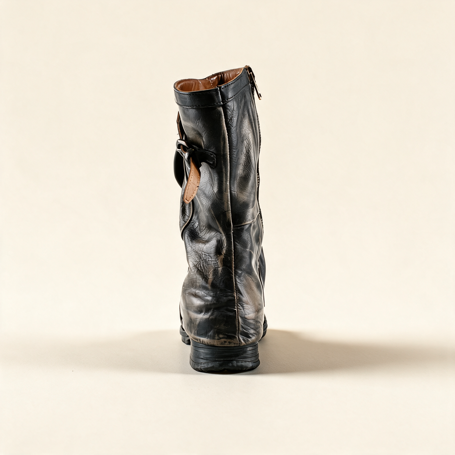 A.S.98 VESPER Charcoal mid-calf boots, alternate side view 