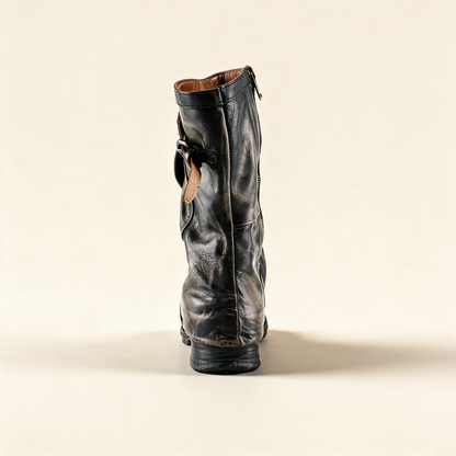 A.S.98 VESPER Charcoal mid-calf boots, alternate side view 