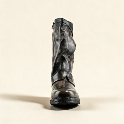 A.S.98 VESPER Charcoal mid-calf boots, rear view 