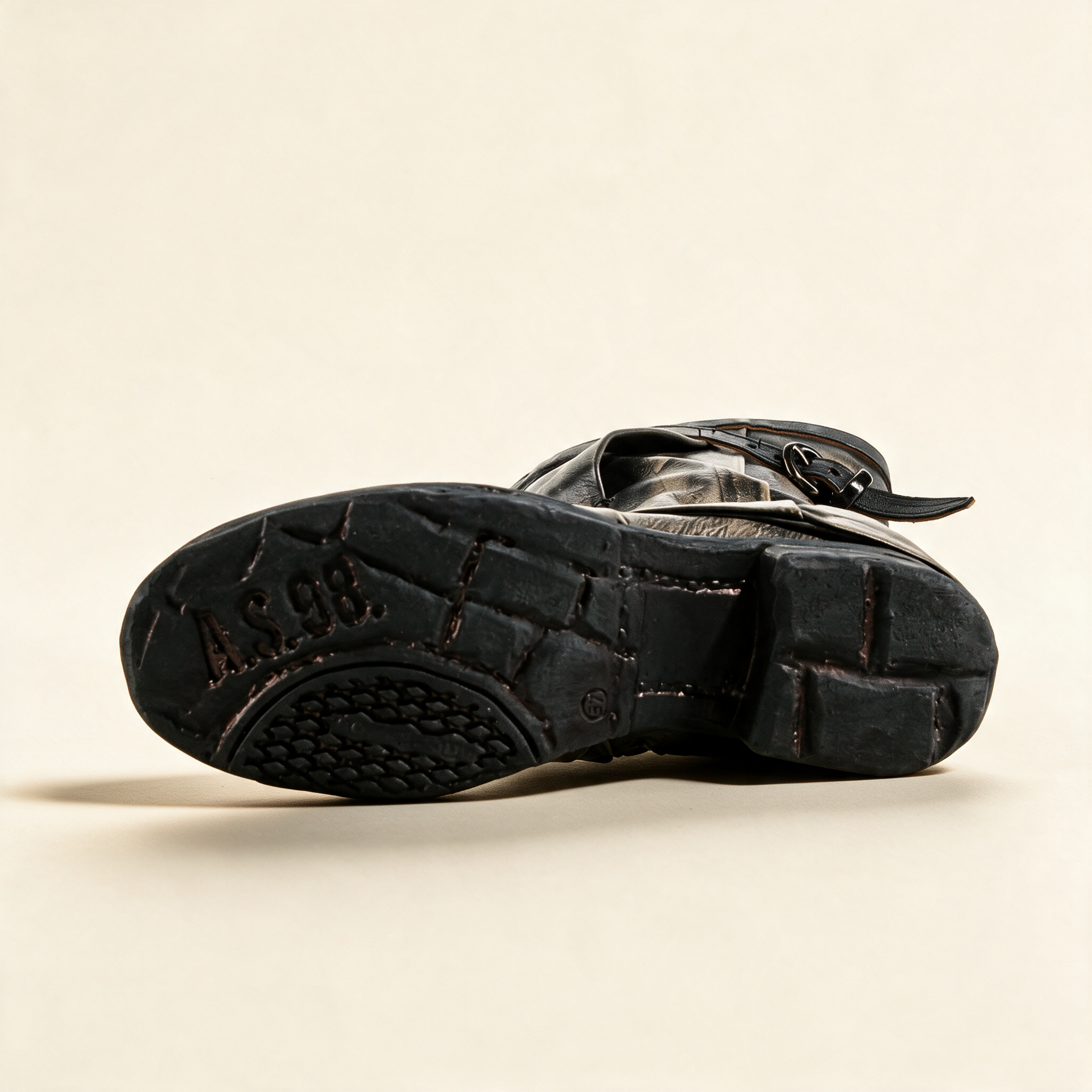 A.S.98 VESPER Charcoal mid-calf boots, outsole view 