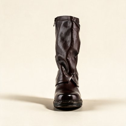 A.S.98 VESPER Ebony mid-calf boots, rear view 