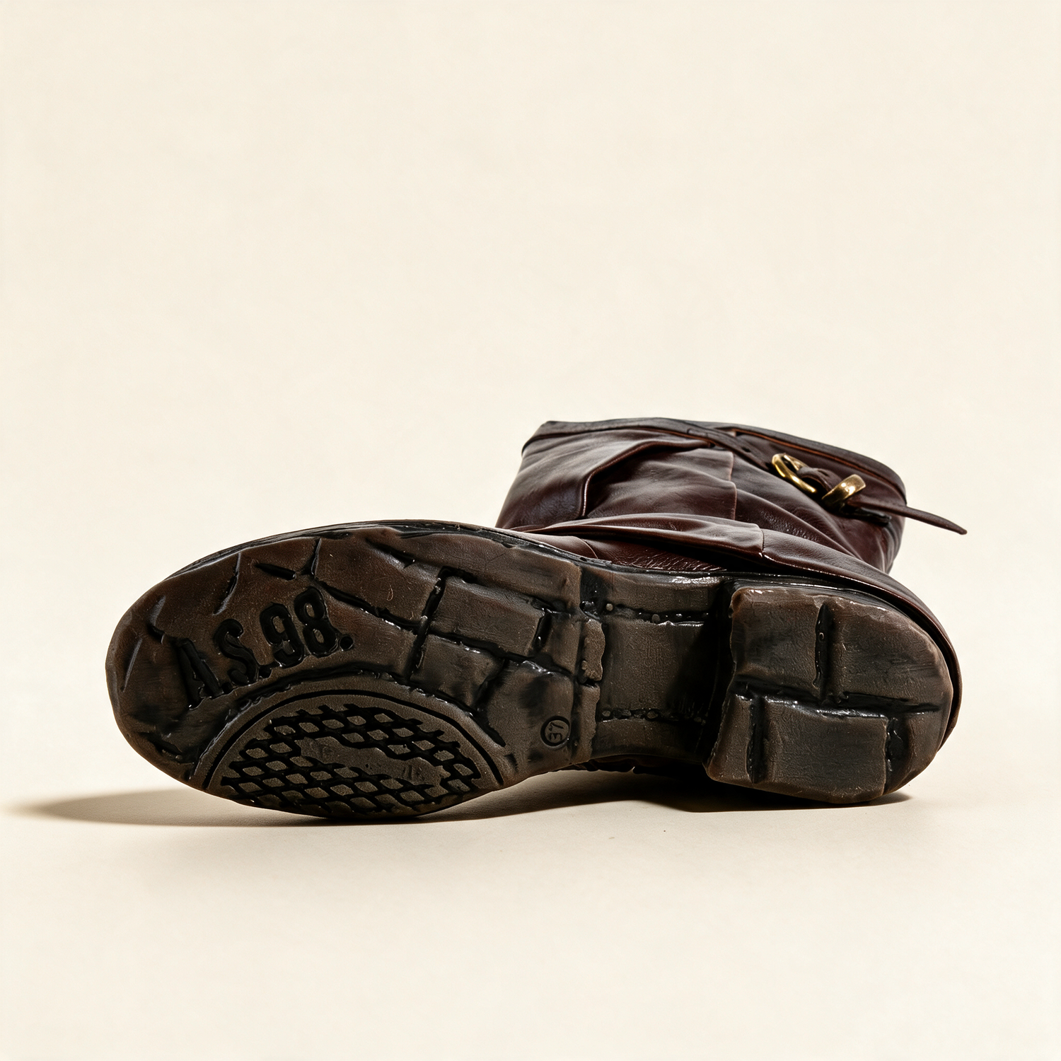 A.S.98 VESPER Ebony mid-calf boots, outsole view 