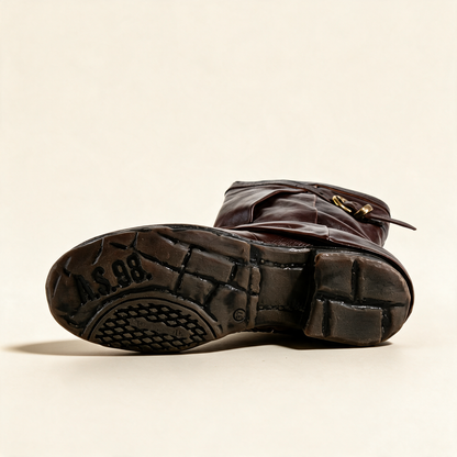 A.S.98 VESPER Ebony mid-calf boots, outsole view 