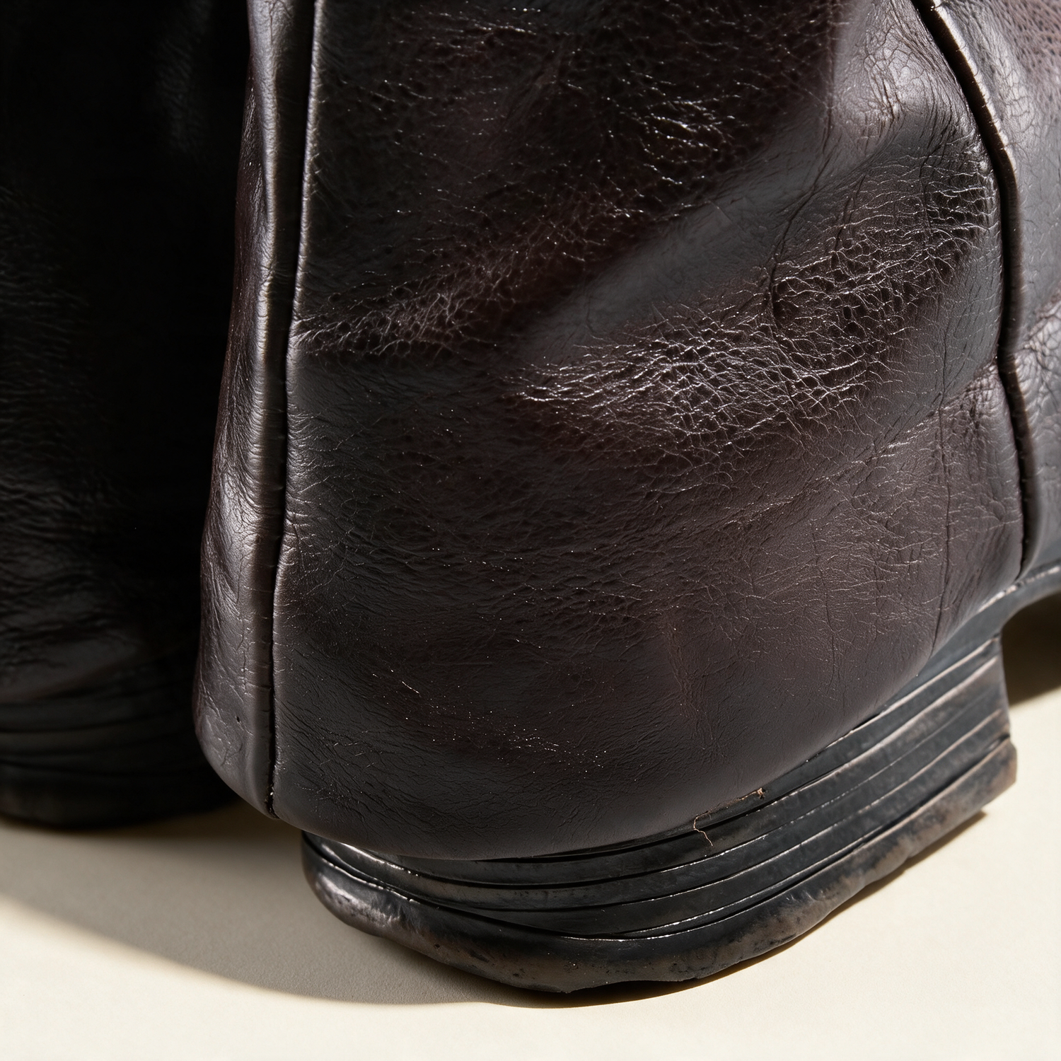 A.S.98 VESPER Ebony mid-calf boots, heel and sole detail 