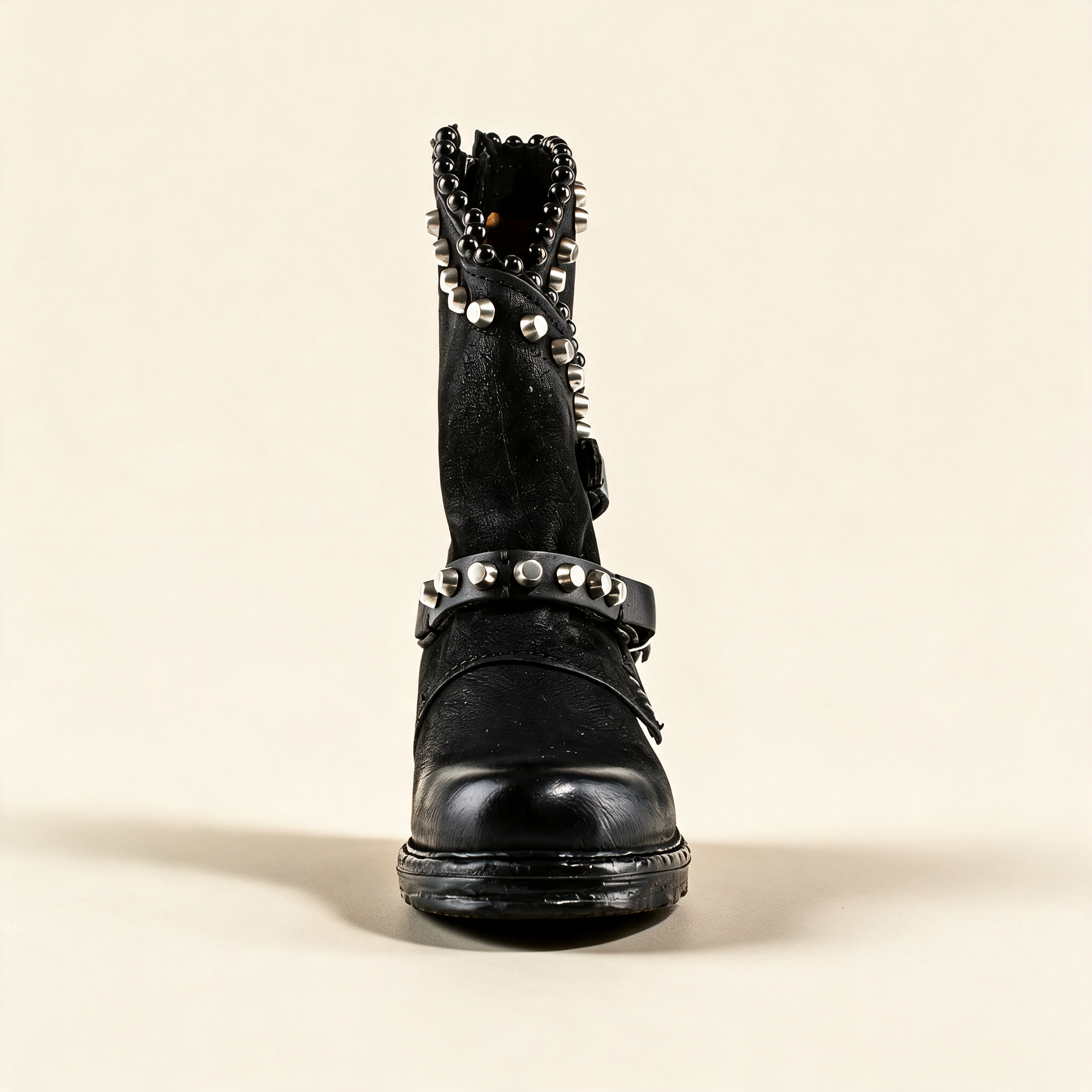 A.S.98 ASTRA Black ankle boots, rear view 