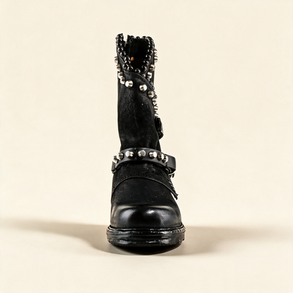 A.S.98 ASTRA Black ankle boots, rear view 