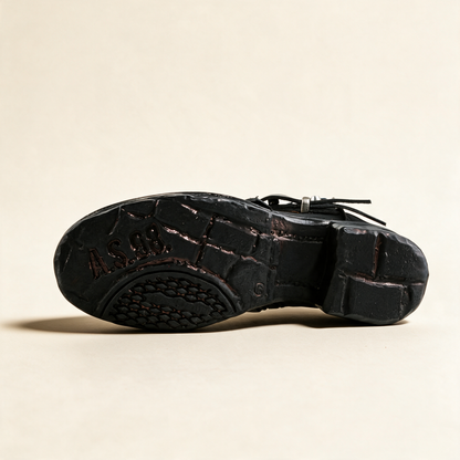 A.S.98 ASTRA Black ankle boots, outsole view 