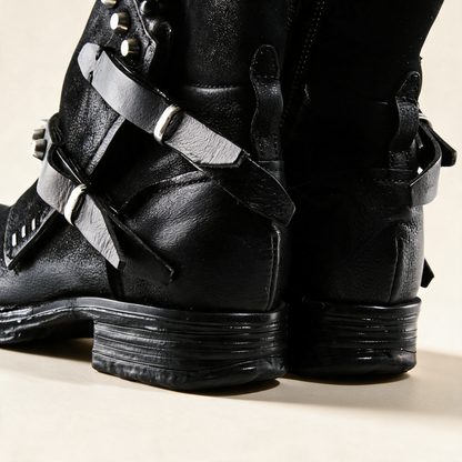 A.S.98 ASTRA Black ankle boots, interior and zipper detail 