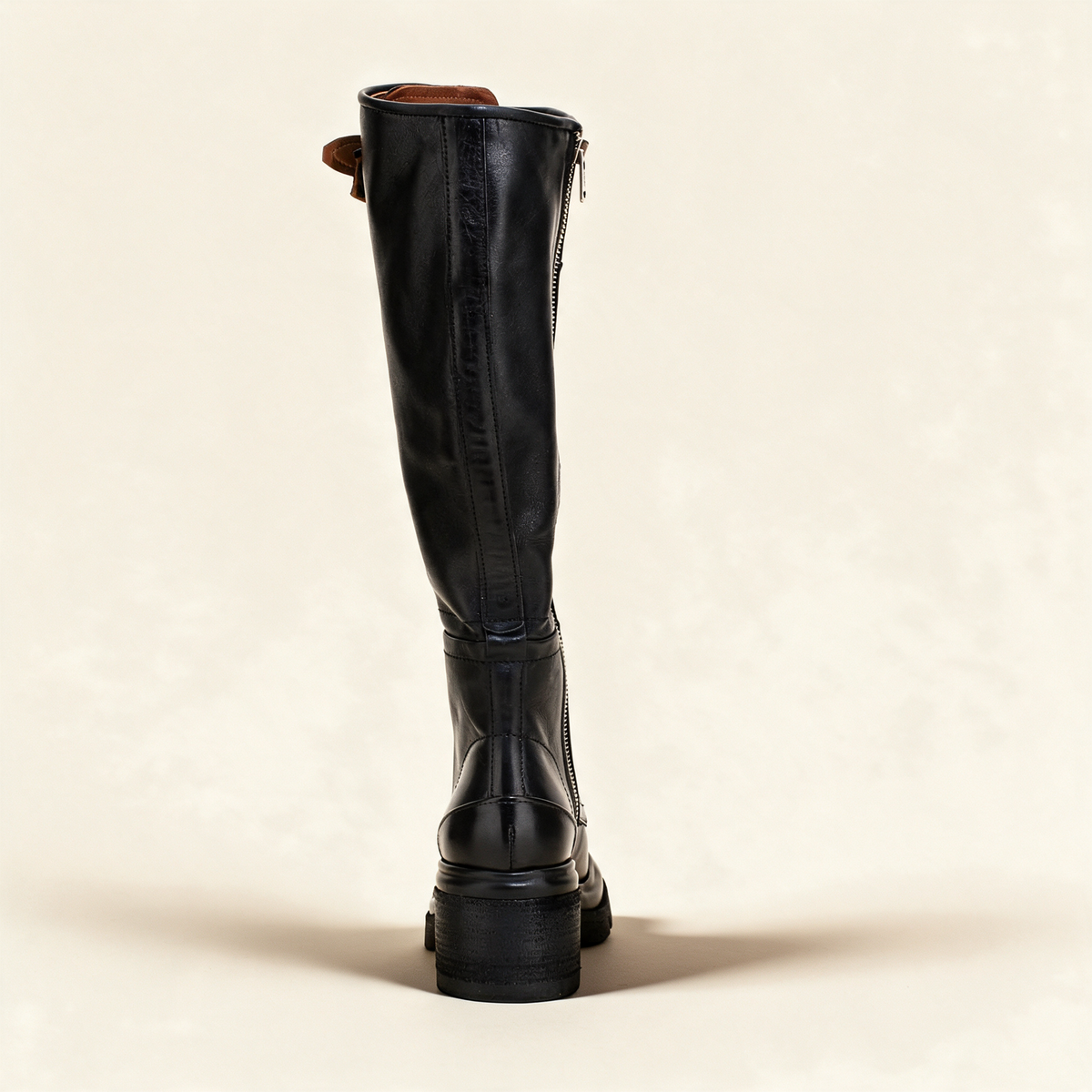 A.S.98 EDISON Black boots, rear view 