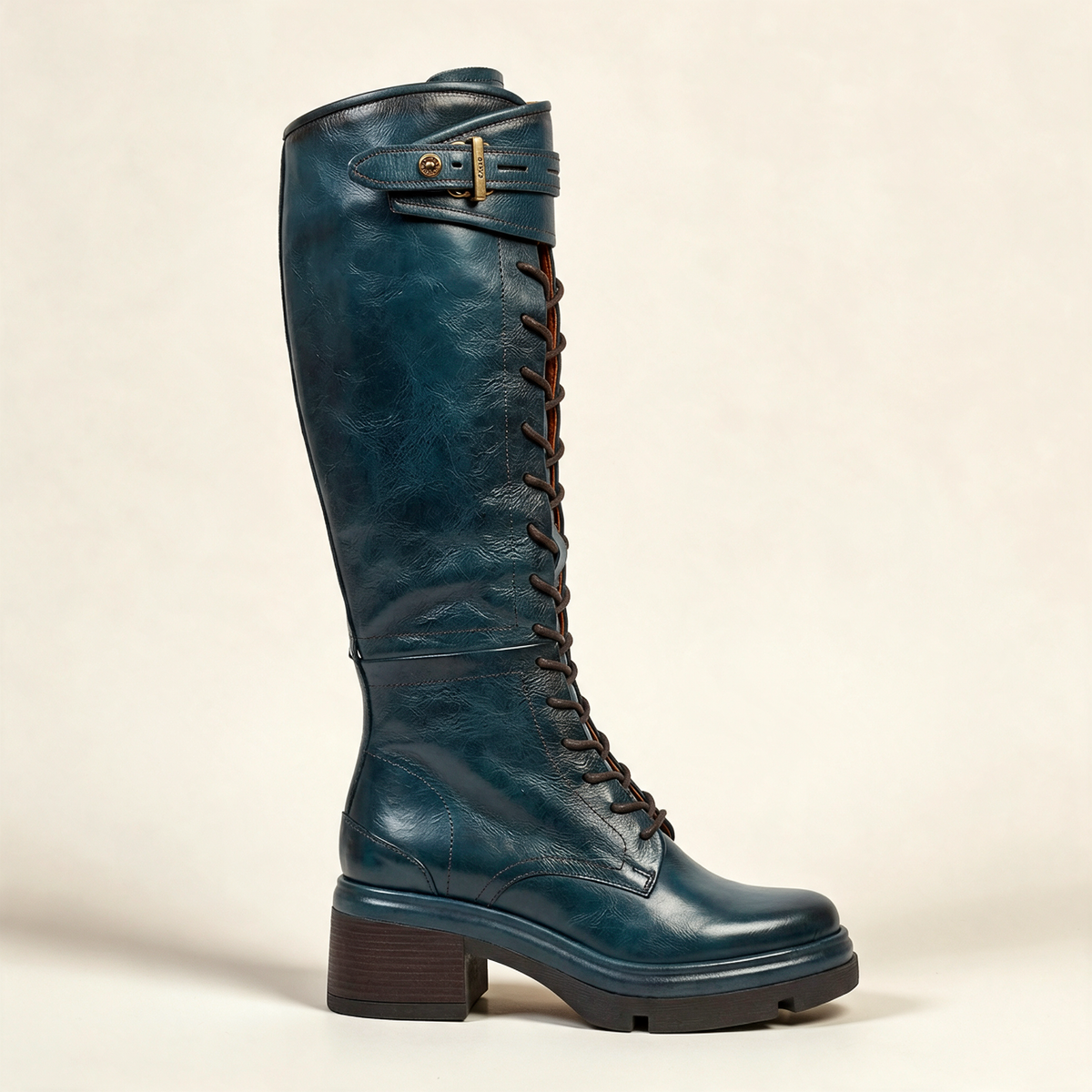 A.S.98 EDISON Teal boots, outer side profile 
