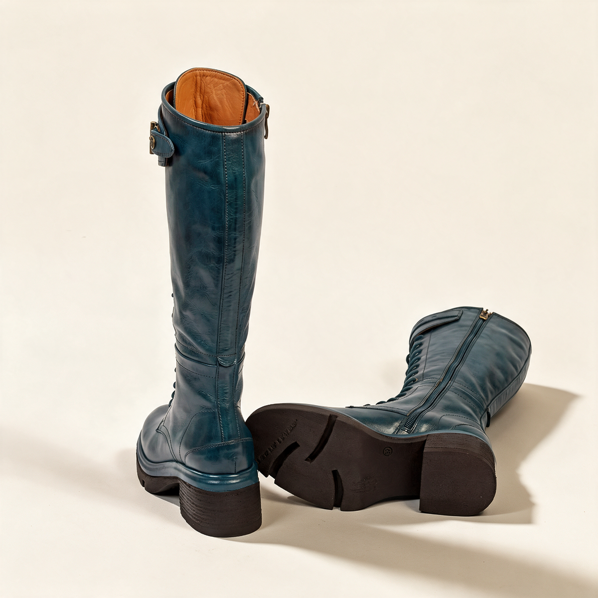 A.S.98 EDISON Teal boots, rear and outsole view 
