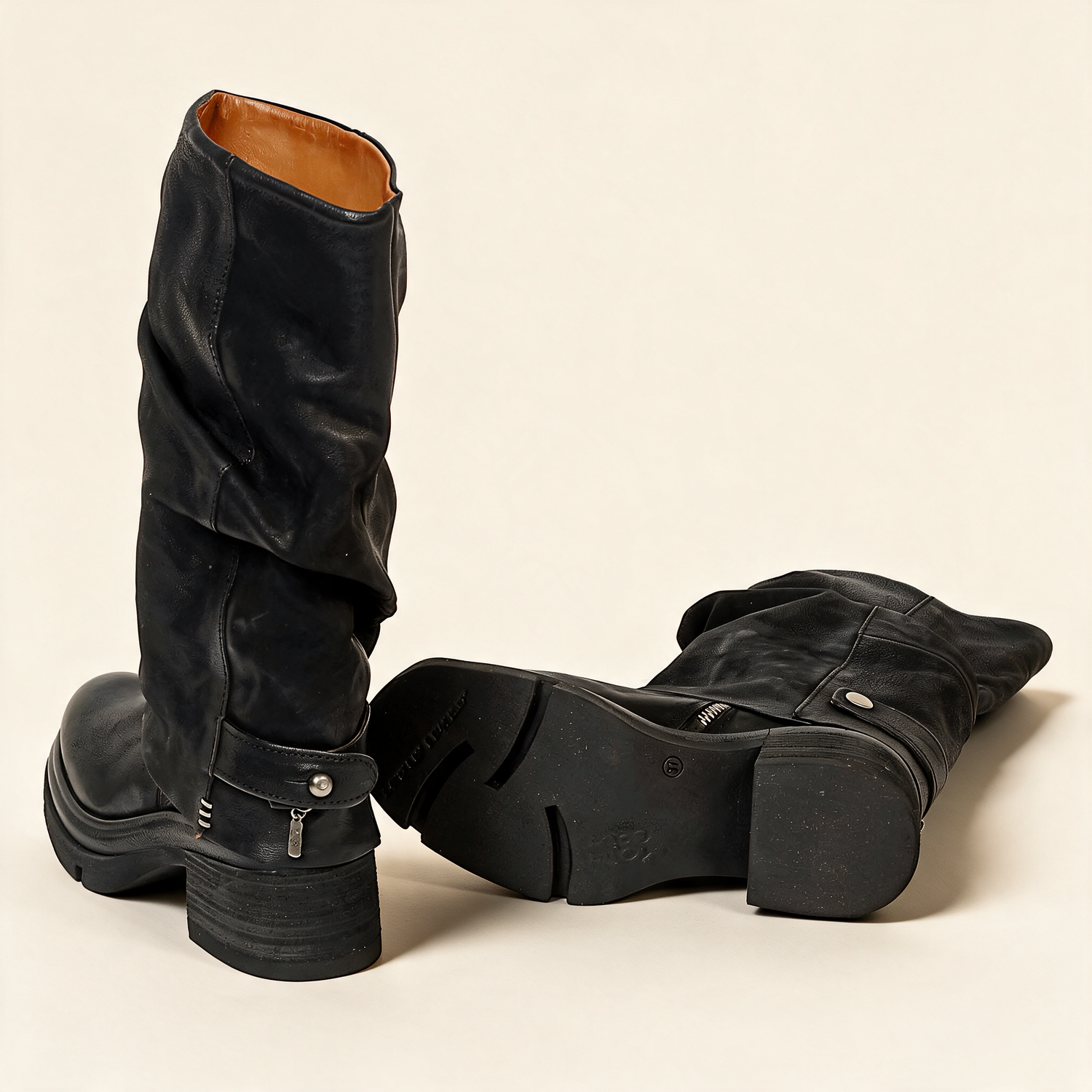 A.S.98 SERENA Black tall boots, alternate side view 