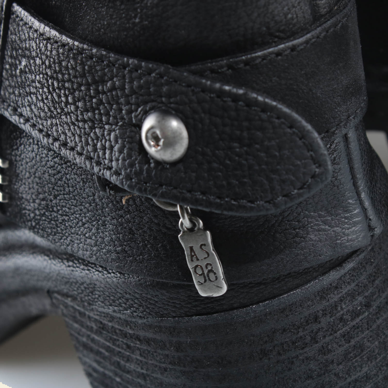 A.S.98 SERENA Black tall boots, heel and sole detail 