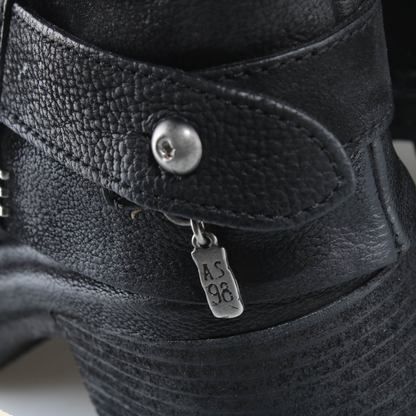 A.S.98 SERENA Black tall boots, heel and sole detail 