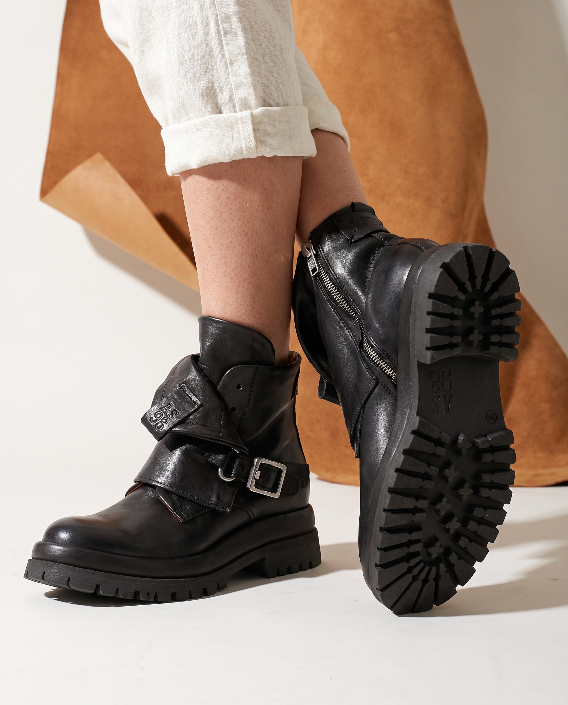 A.S.98 DRAKIE Italian leather platform boot FW26