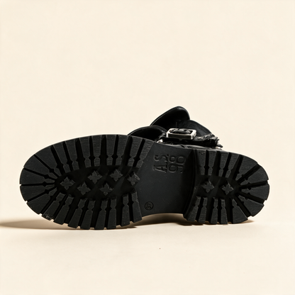 A.S.98 DRAKIE Black ankle boot, rugged lug outsole 