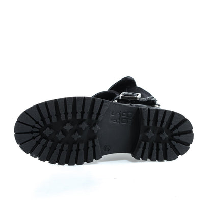 A.S.98 DRAKIE Black ankle boot, rugged lug outsole 