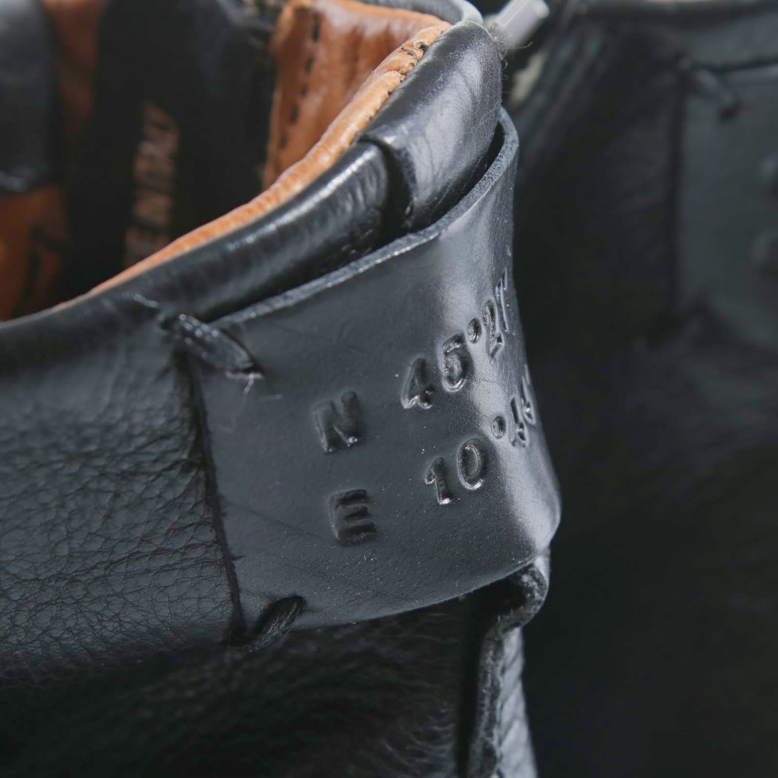 A.S.98 DRAKIE Black ankle boot, layered leather collar detail 