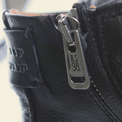 A.S.98 DRAKIE Black ankle boot, inside zipper detail 