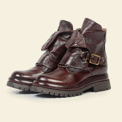 A.S.98 DRAKIE Ebony Italian leather ankle boots, pair three-quarter view 