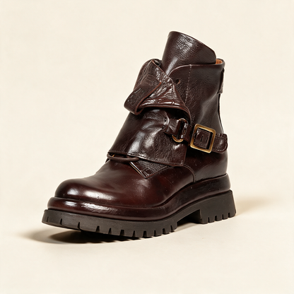 A.S.98 DRAKIE Ebony leather ankle boot, three-quarter view 
