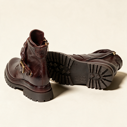 A.S.98 DRAKIE Ebony ankle boot, rear and lug sole view 