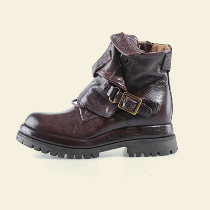 A.S.98 DRAKIE Ebony leather ankle boot, side profile 