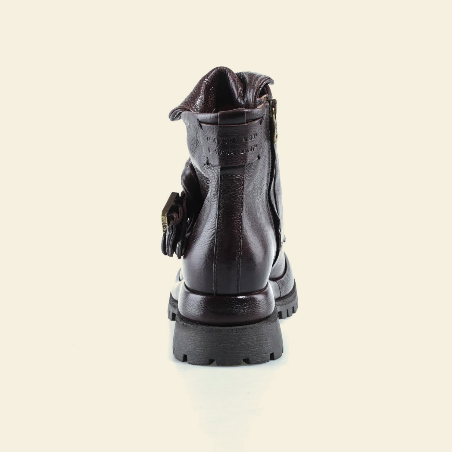 A.S.98 DRAKIE Ebony ankle boot, back and low block heel view 