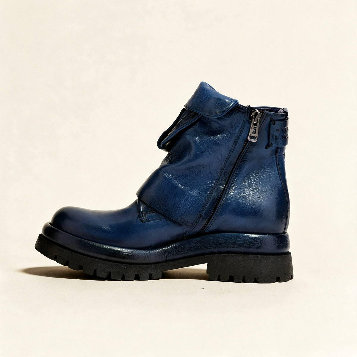 A.S.98 DRAKIE Blue boots, inner side with zipper 