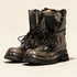 A.S.98 DELPHI Charcoal combat boots, pair three-quarter view 