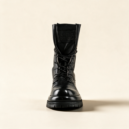 A.S.98 DELPHI Black combat boots, rear view 