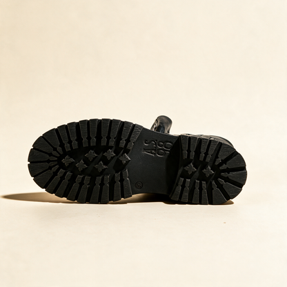 A.S.98 DELPHI Black combat boots, outsole view 