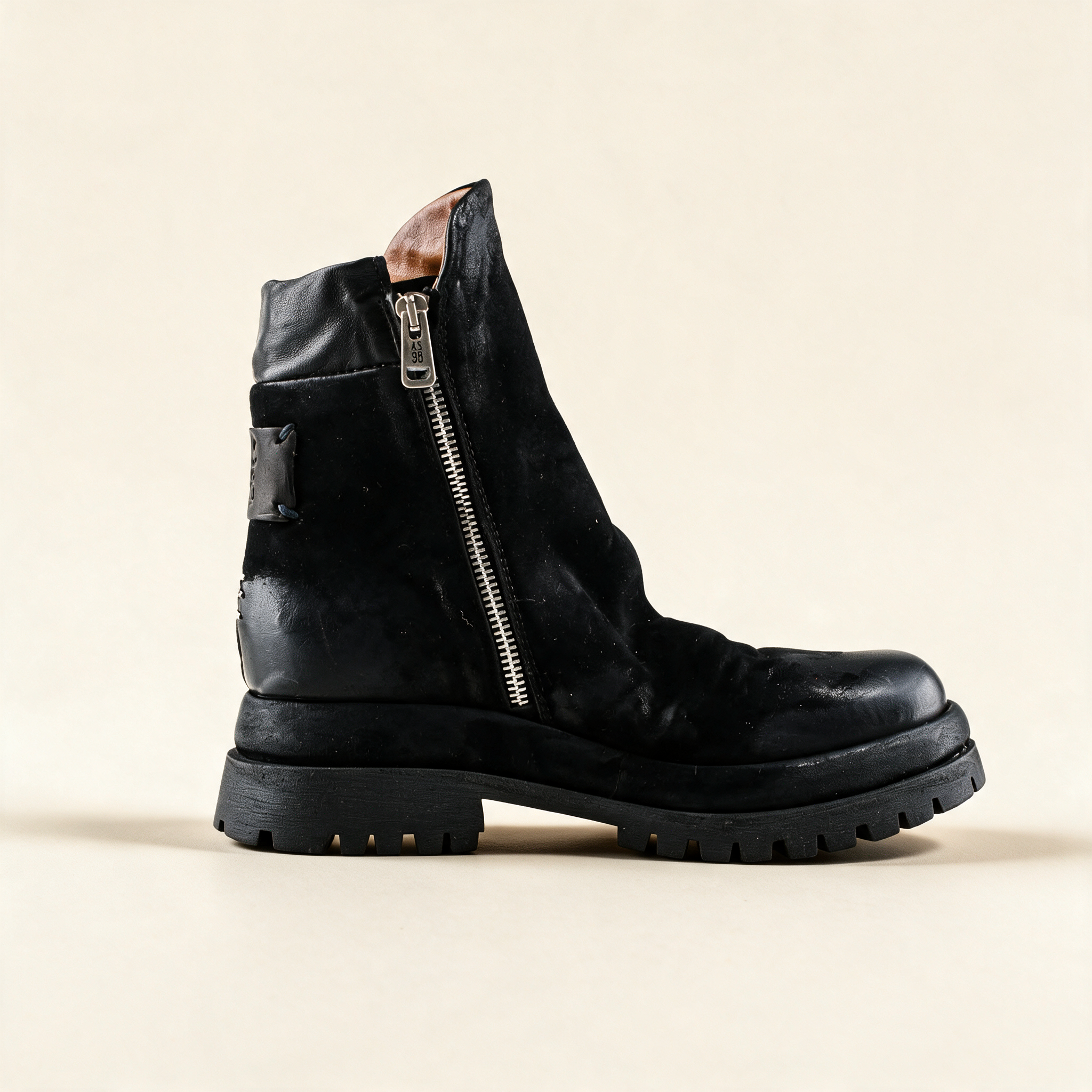 A.S.98 DEIRDRE Black ankle boots, front view 