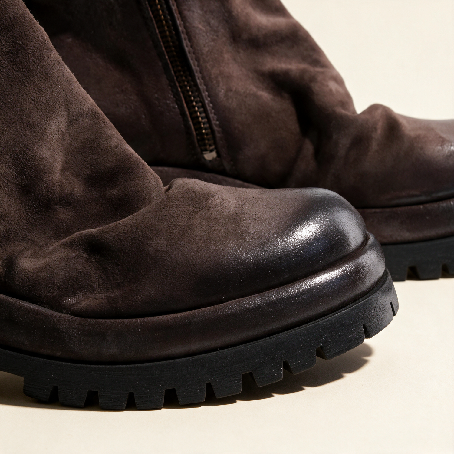 A.S.98 DEIRDRE Ebony ankle boots, heel and sole detail 