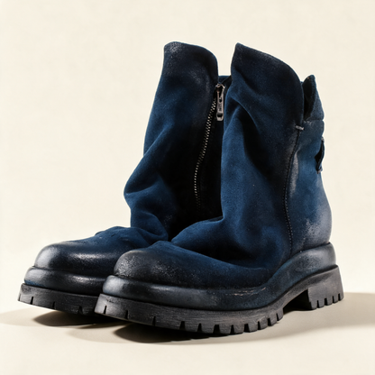 A.S.98 DEIRDRE Blue ankle boots, pair three-quarter view 