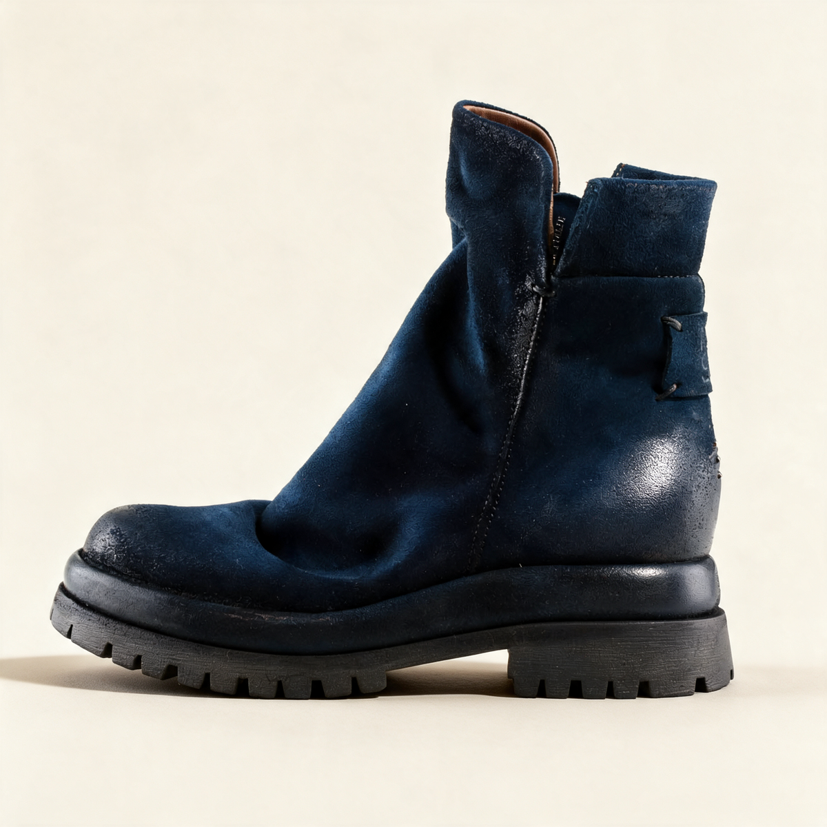 A.S.98 DEIRDRE Blue ankle boots, outer side profile 