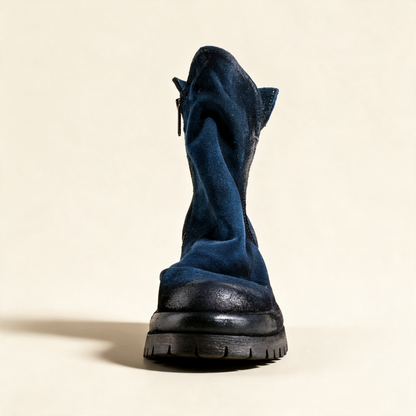 A.S.98 DEIRDRE Blue ankle boots, front view 