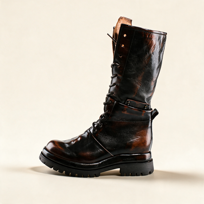 A.S.98 ARDEN Cognac tall boots, hardware and construction detail 